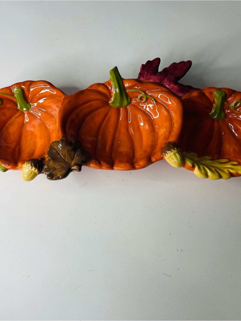 Fitz and Floyd Ceramic Orange Pumpkin Serving Dish